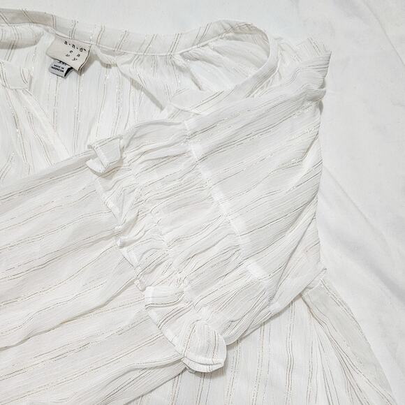 A New Day New Sheer Peasant Blouse with metallic threading size XXL - Picture 4 of 9